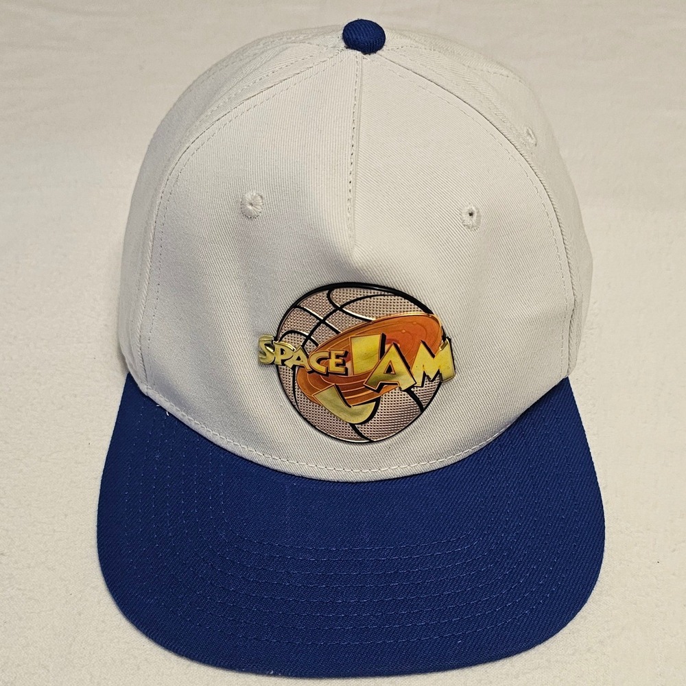 Space Jam Tune Squad Snapback Hat White Blue Raised‎ Logo Warner Bros Mens OSFM